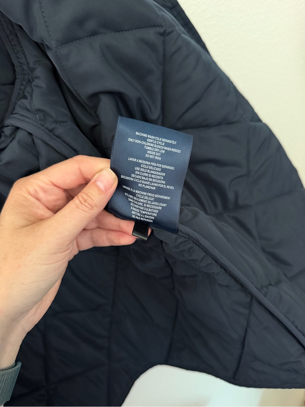 Tommy Hilfiger Navy Diamond Quilted Collarless Jacket Women’s L - Picture 7 of 9